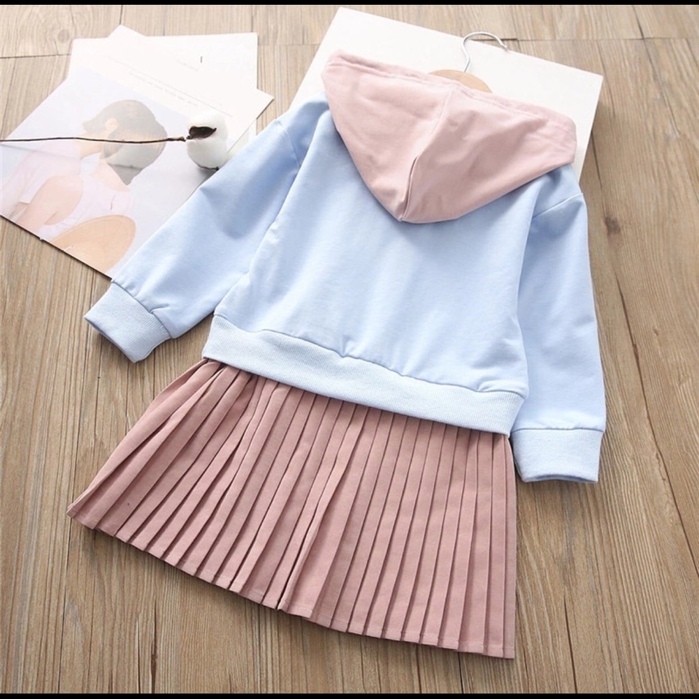 •HP•LAST 1!Autumn Love U Hooded|NWT|Pleated Dress• - Picture 2 of 8